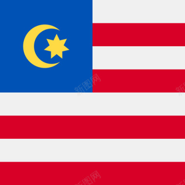 马来西亚方形国家简单旗图标图标