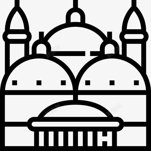 清真寺埃及符号2直线图标svg_新图网 https://ixintu.com 埃及符号2 清真寺 直线