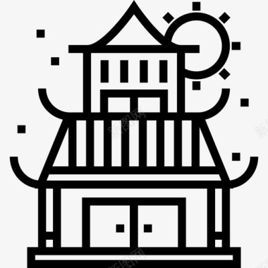 宝塔中国8直线形图标图标