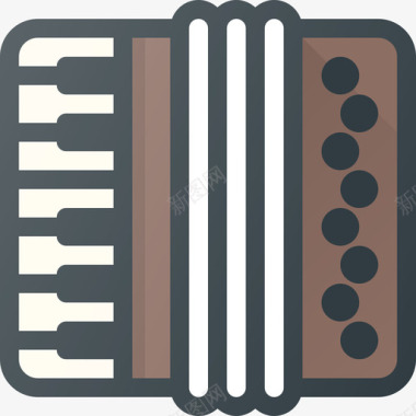 手风琴乐器5线型色彩图标图标