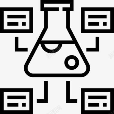 烧瓶化学9线性图标图标