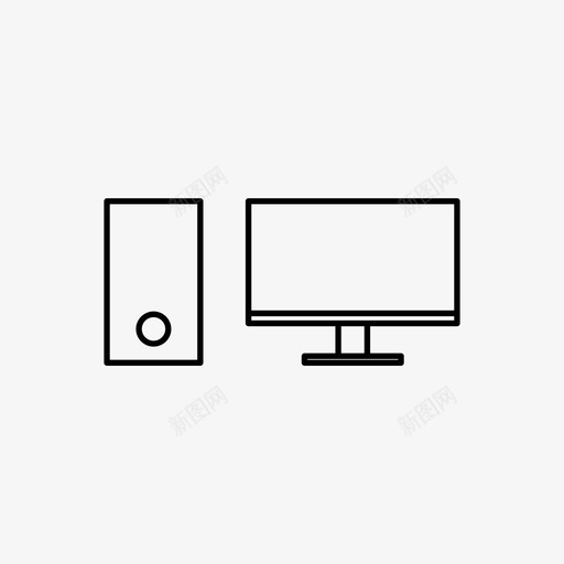 电脑cpu在线图标svg_新图网 https://ixintu.com cpu ios营销 作品 在线 广告瘦图标 技术 电脑
