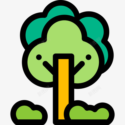 树木实物资产15线性颜色图标svg_新图网 https://ixintu.com 实物资产15 树木 线性颜色