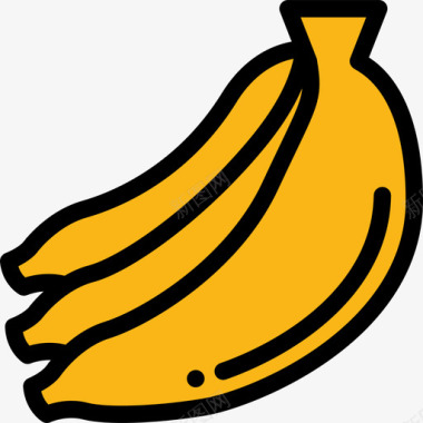 香蕉健康食品8原色图标图标