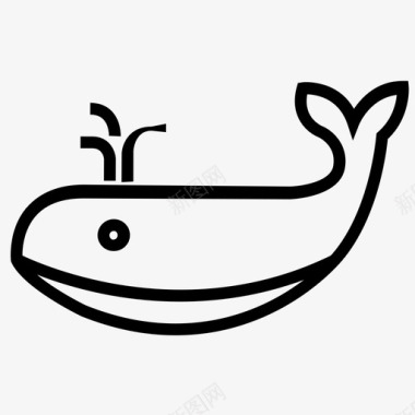 鲸鱼须鲸鲸目动物图标图标