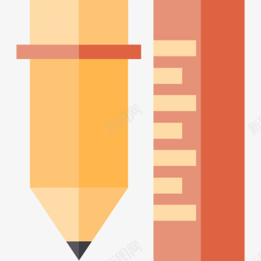 铅笔文具14扁平图标图标
