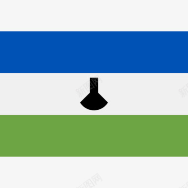 莱索托长方形国家简单旗帜图标图标
