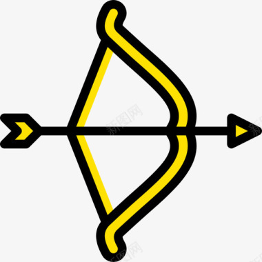 射箭运动47黄色图标图标