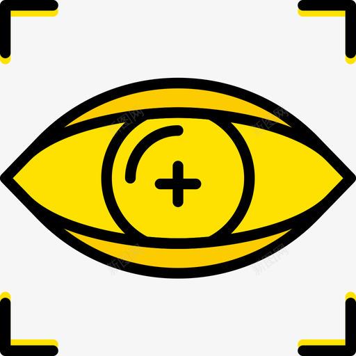 眼睛扫描虚拟现实11黄色图标svg_新图网 https://ixintu.com 眼睛扫描 虚拟现实11 黄色