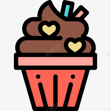 纸杯蛋糕甜点糖果原色图标图标