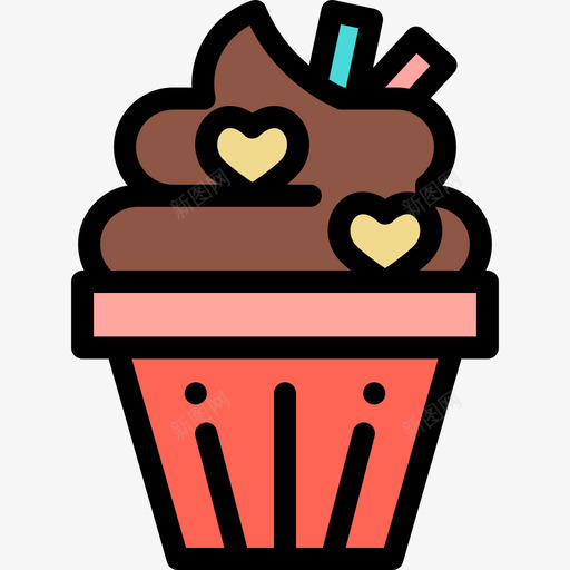 纸杯蛋糕甜点糖果原色图标svg_新图网 https://ixintu.com 原色 甜点糖果 纸杯蛋糕