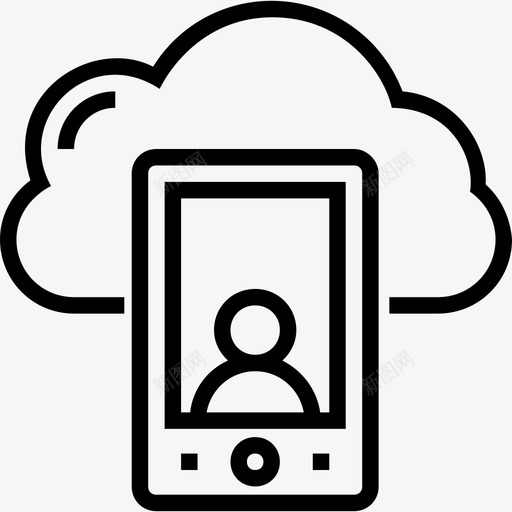 云计算云数据技术线性图标svg_新图网 https://ixintu.com 云数据技术 云计算 线性