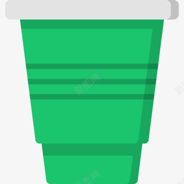 塑料杯夏季派对5扁平图标图标