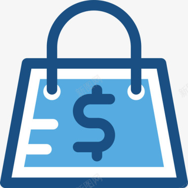 购物袋金融和支付双色图标图标