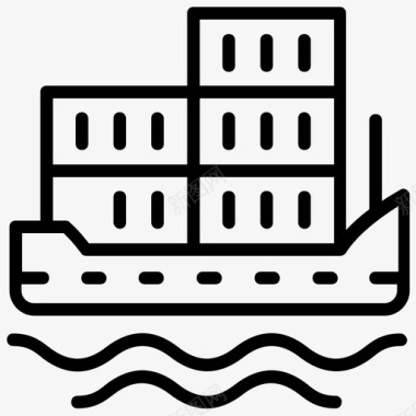 物流船货驳货船图标图标