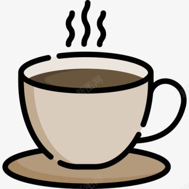 咖啡食品和饮料10线性颜色图标图标