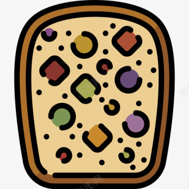 面包食品甜点2线性颜色图标图标