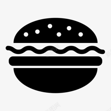 汉堡食品独立字形图标图标