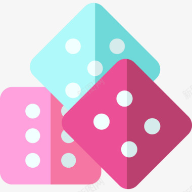 骰子约会应用程序2扁平图标图标