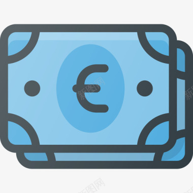 欧元货币3线颜色图标图标