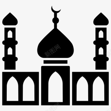 清真寺伊斯兰建筑阿拉伯建筑图标图标