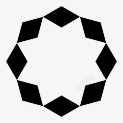 六菱形星几何学尖图标高清图片