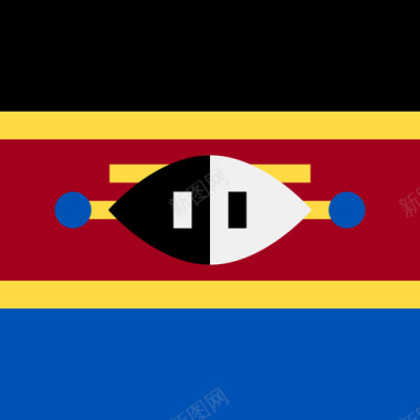 斯威士兰方形的乡村简单旗帜图标图标