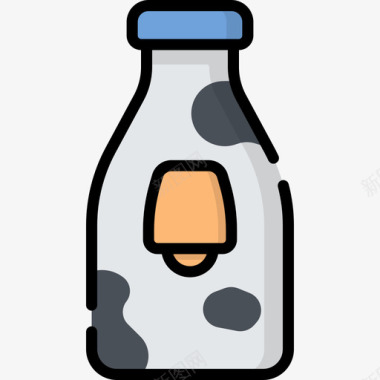牛奶川维饮料3线性颜色图标图标