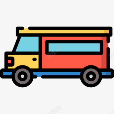 厢式货车运输39线性颜色图标图标