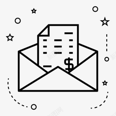 帐单文件电子邮件图标图标