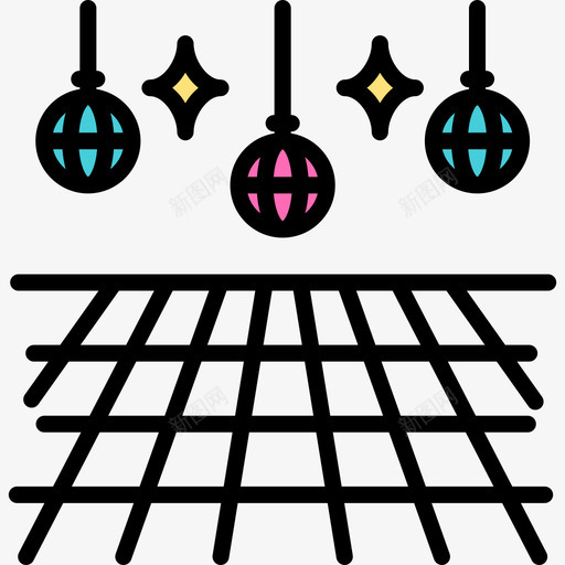 地板迪斯科舞厅线性颜色图标svg_新图网 https://ixintu.com 地板 线性颜色 迪斯科舞厅