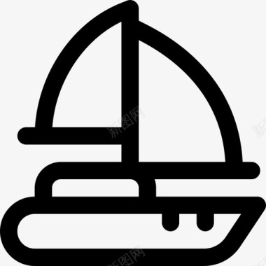 帆船意大利7直线型图标图标