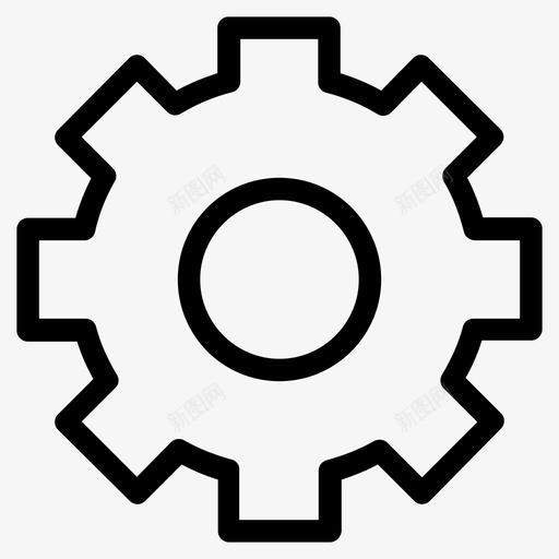 齿轮机械设置图标svg_新图网 https://ixintu.com 最小线图标 机械 设置 齿轮