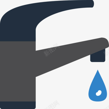 水龙头浴室物体3平的图标图标