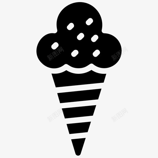 冰淇淋筒甜点可吃图标svg_新图网 https://ixintu.com 冰淇淋筒 可吃 夏日清凉 甜点 野营字形图标 食物