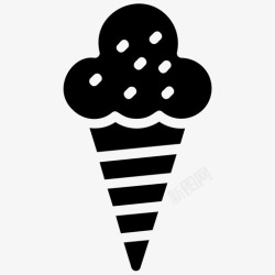 可吃冰淇淋筒甜点可吃图标高清图片