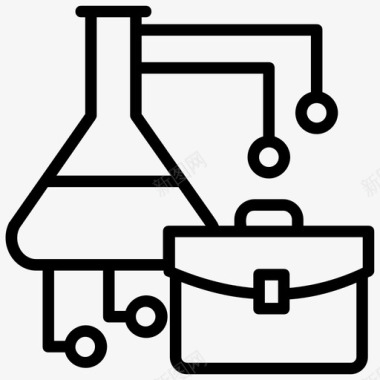 数据科学公文包化学烧杯图标图标