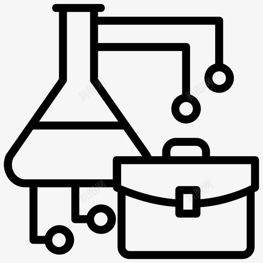 数据科学公文包化学烧杯图标svg_新图网 https://ixintu.com 公文包 化学烧杯 干元素线图标 数据科学 科学知识 科学研究