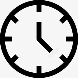 日历挂钟挂钟时间和日历线性图标高清图片