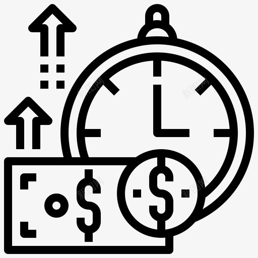 时间金钱比特币商业图标svg_新图网 https://ixintu.com 商业 时钟 时间金钱 比特币
