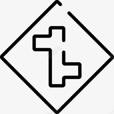 交叉口交通标志8线形图标图标