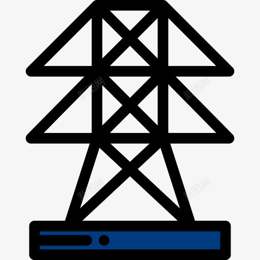 电力塔城市元素7线性颜色图标svg_新图网 https://ixintu.com 城市元素7 电力塔 线性颜色
