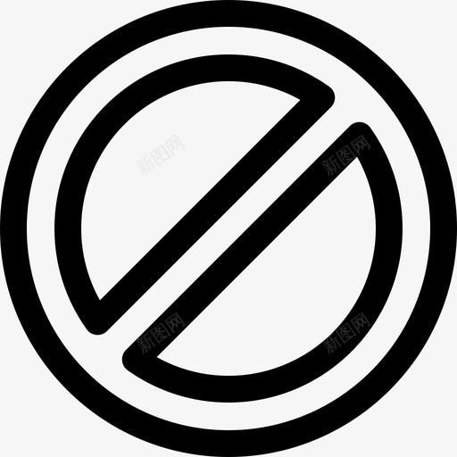 禁止等候交通标志3直线图标svg_新图网 https://ixintu.com 交通标志3 直线 禁止等候