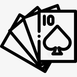 扑克牌对2扑克牌赌博博彩2直系图标高清图片