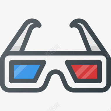 3d眼镜视频17线性颜色图标图标