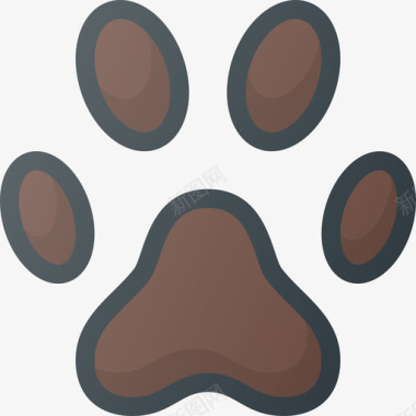 爪印宠物配件线颜色图标图标