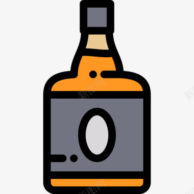 威士忌夜总会原色图标图标