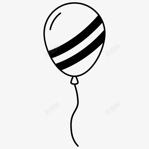 条纹气球庆祝氦气图标svg_新图网 https://ixintu.com 庆祝 条纹气球 氦气 派对
