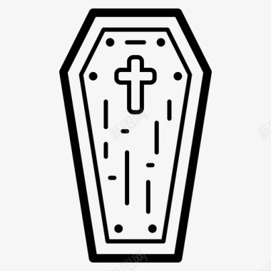 木棺材死人万圣节图标图标