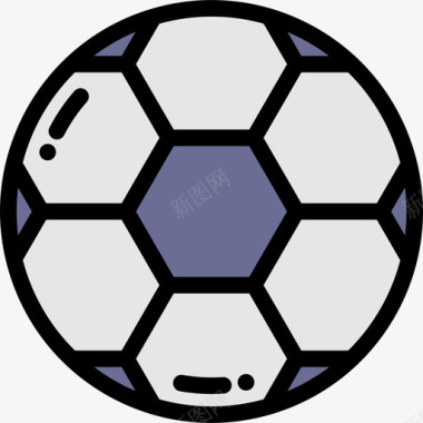 足球圣诞玩具4线性颜色图标图标